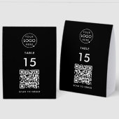 Plaque De Table Table Tent Sign | Restaurant Cafe QR Scan to Order (Recto/Verso)