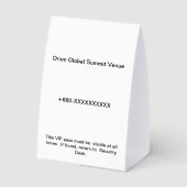 Plaque De Table Table Tent Signs | Wedding | Party | Custom (Verso)