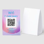 Plaque De Table Table Wi-Fi QR Code Dégradé Rose Violet Moderne Si (Recto/verso)