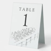 Plaque De Table Tableau à main dessinée Définition Numéro de table (Recto)