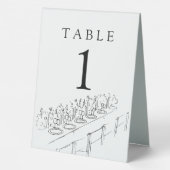 Plaque De Table Tableau à main dessinée Définition Numéro de table (Verso)