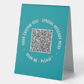 Plaque De Table Tableau de texte personnalisé de code QR (Recto)