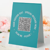 Plaque De Table Tableau de texte personnalisé de code QR (In SItu (Mariage))