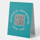 Plaque De Table Tableau de texte personnalisé de code QR (Verso)