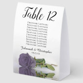 Plaque De Table Tableau des numéros de Mariage du Rose Dusty Purpl (Arrière)