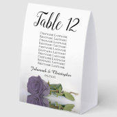 Plaque De Table Tableau des numéros de Mariage du Rose Dusty Purpl (Recto)