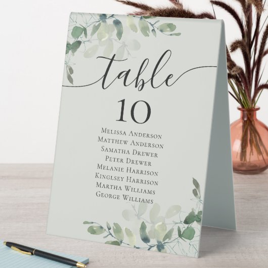 Plaque De Table Tableau Mariage Eucalyptus (En SItu (Tableau))