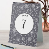 Plaque De Table Tableau noir Fleur Moderne Monochrome (En SItu (Tableau))