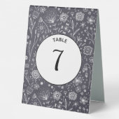 Plaque De Table Tableau noir Fleur Moderne Monochrome (Verso)