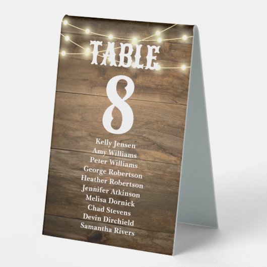 Plaque De Table Tableau Rustique des sièges du Mariage campagnard (Recto)