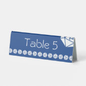 Plaque De Table Tabletop Chic dans la tente de table bleue (Verso)