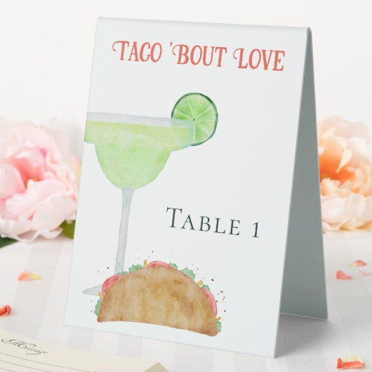 Plaque De Table Tacos et Tequila Margarita Mariage Numéro de table (In SItu (Mariage))