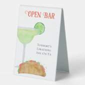 Plaque De Table Tacos et Tequila Margarita Open Bar Mariage (Recto)