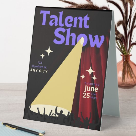 Plaque De Table Talent Show FLyer, Show Flyer, Talent Contest (En SItu (Tableau))