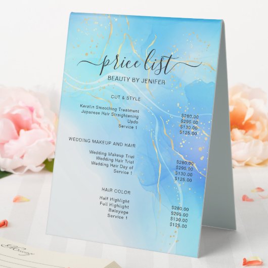 Plaque De Table Tarif Salon Simple Élégant (In SItu (Mariage))