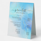 Plaque De Table Tarif Salon Simple Élégant (Verso)