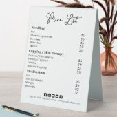 Plaque De Table Tarif Simple Professionnel (En SItu (Tableau))