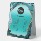 Plaque De Table Tarifs turquoise Agate Faux Foil (Recto)