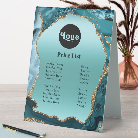 Plaque De Table Tarifs turquoise Agate Faux Foil (En SItu (Tableau))