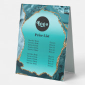 Plaque De Table Tarifs turquoise Agate Faux Foil (Verso)