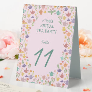 Plaque De Table Tea Party Fête des mariées jolie couleur PERSONNAL