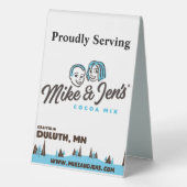 Plaque De Table Tente de table de cacao de Mike et Jen (Verso)