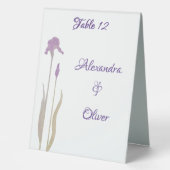 Plaque De Table Tente de table de mariage à l'aquarelle Iris Viole (Recto)