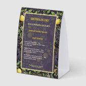 Plaque De Table Tente de table gothique botanique citron Halloween (Recto)