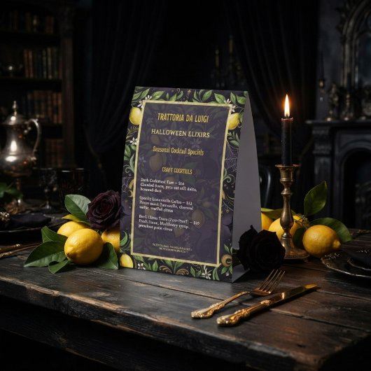 Plaque De Table Tente de table gothique botanique citron Halloween