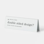 Plaque De Table Tente de table Signer votre conception Télécharger (Verso)