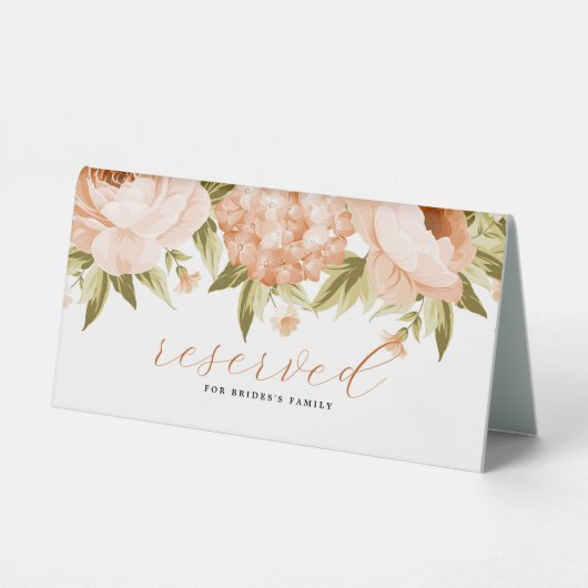 Plaque De Table Terracotta Blooming Rose Hydrange Floral Siège (Recto)