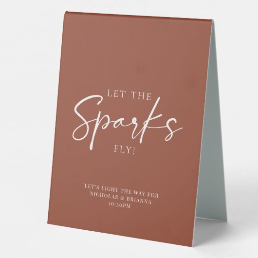 Plaque De Table Terracotta Brûlé Orange Mariage Sparkler Envoyer (Verso)