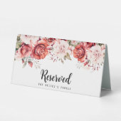 Plaque De Table Terracotta Burgundy Blush Floral Wedding Reserved  (Verso)