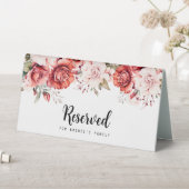 Plaque De Table Terracotta Burgundy Blush Floral Wedding Reserved  (En SItu (Tableau))