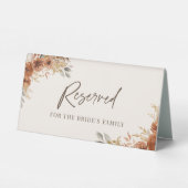 Plaque De Table Terracotta Fall Floral Rustic Réservé Mariage (Verso)