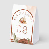 Plaque De Table Terracotta Floral Cactus Wedding Table Number (Verso)