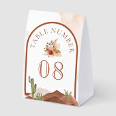Plaque De Table Terracotta Floral Cactus Wedding Table Number (Recto)
