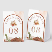 Plaque De Table Terracotta Floral Cactus Wedding Table Number (Recto/verso)