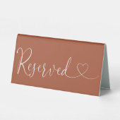 Plaque De Table Terracotta Heart Script Réservé (Verso)