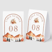 Plaque De Table Terracotta Mountain Arch Wedding Table Number (Recto/verso)
