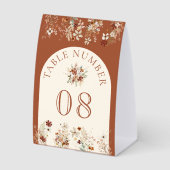 Plaque De Table Terracotta Wildflower Cream Wedding Table Number (Recto)