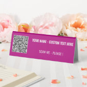 Plaque De Table Texte et couleurs du code QR personnalisé Tente du (In SItu (Mariage))