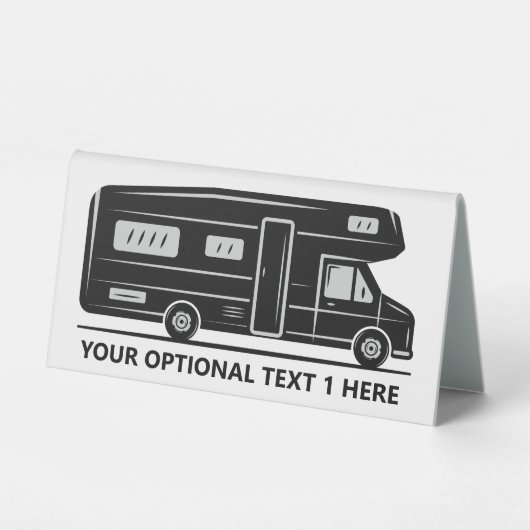 Plaque De Table Texte personnalisé Camper Van (Recto)