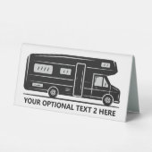 Plaque De Table Texte personnalisé Camper Van (Verso)