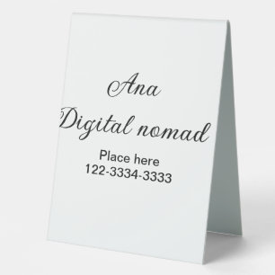 Plaque De Table Texte simple minimal ajoutez votre nom lieu ville