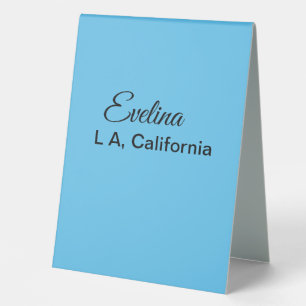 Plaque De Table Texte simple minimal ajoutez votre nom lieu ville