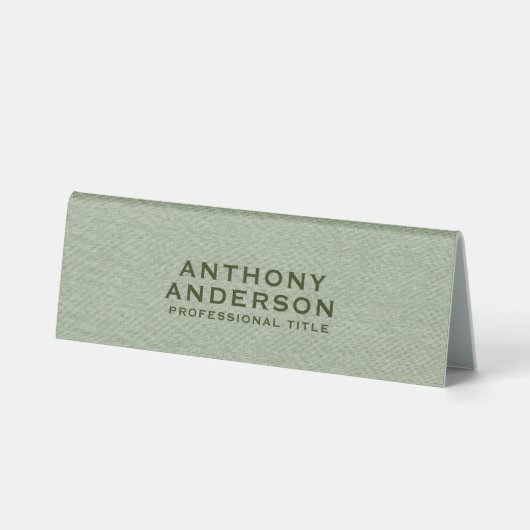 Plaque De Table Texture de tissu vert sauge (Verso)