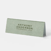 Plaque De Table Texture de tissu vert sauge (Recto)