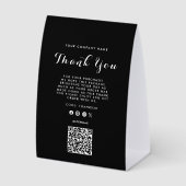Plaque De Table Thank You Business Logo QR Code (Recto)