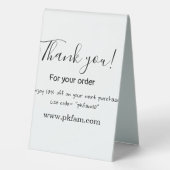 Plaque De Table Thank you for purchase pink family business detail (Verso)